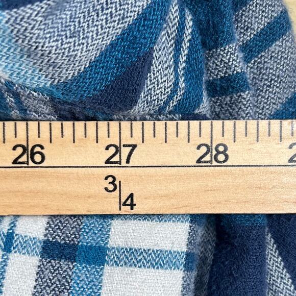 Wrangler Mens Sherpa Lined Flannel Shacket Blue Plaid Jacket 2XL - Picture 8 of 10